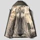
NLMN mid-length parka overcoming men's winter [Fur integrated] Coyote fur inner liner coat leather fur coat men's military green wolf fur inner liner cashmere sleeves 2XL (135Jin[Jin equals 0.5 kg]-150Jin[Jin equals 0.5 kg])