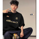 迪伽达美式复古潮流短袖t恤男春夏季高街纯棉重磅圆领宽松休闲半袖上衣 AKCM-K190藏青色 2XL