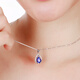 Boglia Bunte Edelstein Halskette für Frauen 18 Platinum K1.53 Karat Tansania Blau Anhänger Geburtstag Jubiläum Geschenk für Freundin Tansania Sapphire Halskette 1,5 Karat 4a Level