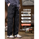 Cotton American style velvet thickened outdoor assault overalls men's autumn and winter new loose trendy casual straight pants black B84 velvet high quality 34 XL 125-140Jin Jin equals 0.5 kg