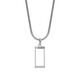 QMXD silver brick necklace men's trendy versatile high-end men's pendant domineering simple fashion student necklace clothing pendant