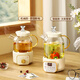 Mini Multifunctional Health Pot for Small Office Mini Home 2024 New Tea Maker Tea Pot Stew Pot Kettle Heat Resistant All-Glass Flower Teapot for One Person Smart Model 0.6L