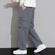 Pantalones de trabajo de pájaros carpinteros para hombres en primavera y verano Nuevos pantalones casuales de trabajo recto para hombres con pantalones largos simples y versátiles de moda de moda 9930 gris 2xl