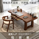Full solid wood desk large table and chair combination Chinese style office desktop computer desk log home study table calligraphy table Hiroshima chair full solid wood
