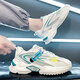 MVPBOY autumn and summer teenagers sports shoes for men breathable students running shoes versatile dad shoes for men trendy cool casual shoes for men Speed ​​step X9920 white and green 39 (245mm)
