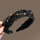Zhuo Keke black high-end twist braid love chain hair hoop mesh hairpin wide-brimmed face wash headband simple head accessories twist love chain hair hoop - black