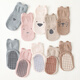 Kindische Drachenbabys Socken Frühlings- und Herbstbaby Anti-Schlupf-Socken Kinderkindschuhe und Socken Neugeborene Home mit mittleren Langen Cartoon Socken Jungen 3 Paare [Khaki + Kaffee + Blau] M Größe [vorgeschlagen für 1-3 Jahre alt innerhalb von 14 cm