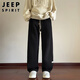 JEEP SPIRIT Jeep pants men's casual pants men's spring and autumn loose straight sportswear trousers black L