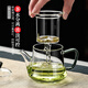 Heisou high borosilicate heat-resistant glass teapot household filter green handle teapot tea set thickened floral teapot 490ml Qingxin teapot 490ml