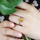 GEM STONE KING 3 carat citrine ring 925 silver 10K gold two-color gemstone ring as a birthday gift for your girlfriend, US No. 5