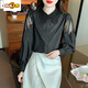 
ZHIDOUDOU embroidered cotton shirt for women 2025 autumn new fashion embroidered white shirt loose versatile long sleeves cy9227 white S 75-95Jin [Jin equals 0.5 kg]