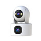 QIAO Eine Doppelkamera-Überwachung Wireless WiFi-Netzwerk Hochtaude Nachtsicht mit 360-Grad-Panorama-Gimbal-Rotation ohne toten Winkel Indoor Home Handy Remote Monitor Dual Objektiv Version 1080p 15-tägige Ganztages-Videoaufzeichnung