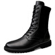 Western Region Kamel extra große Lederstiefel Echte Leder Kurzstiefel Herren Martin Boots große Kampfstiefel High Top Herren Stiefel Schwarz (Single Schuhe) 42