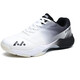 VANCROUG badminton shoes for men and women, new non-slip, wear-resistant, breathable, comprehensive sports training, professional tennis shoes for couples, white and black 36