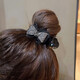 Zhuo Keke Rhinestone Bow Ball Head Clip High-end Ponytail Hair Clip for Girls Back of Head 2025 New Top Clip Hair Accessories Black Rhinestone Bow Ball Head Clip