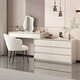 Solid wood dressing table, simple and modern cream style dressing table, bedroom storage cabinet, bedside drawer and integrated desk, milk coffee white, petal chair + cloud mirror, 40 width, door-to-door delivery and installation included