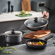 SUPOR pot set non-stick wok soup pot frying pan three-piece pot set wok pot household gas induction cooker universal wok + frying pan + soup pot 3-piece set