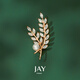 Jay Wheat Ear Brooch Women's Suit Coat Accessories Mother's Day Birthday Gift for Elder Mothers and Mother-in-Law Small Size (Beijing Warehouse/Nearest Shipment)