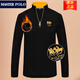 Meister Polo Paul T-Shirt Offizielle Marke Luxus Samt verdickte Stand Halsband Reißverschluss Langarm Langarm Herrenschildkrötenpolo Hemd Herrenherbst und Winter JR9905-A Schwarz L.