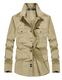 
JP autumn outdoor men's long-sleeved shirt lapel casual shirt 1283 khaki M-170