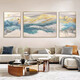 Mopai living room decoration painting hand-painted oil painting sofa background wall hanging painting abstract texture high-end triptych mural Monet series middle set (left and right 50x70+center 100x70) hand-painted