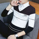 
Commander Bear lapel sweatshirt with velvet/no velvet spring and autumn collared long-sleeved T-shirt men's shirt collar fake two-piece base shirt youth velvet 6627 blue 11XL m recommended 90-110Jin [Jin equals 0.5 kg]