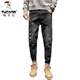 Woodpecker (Tucano) Jeans rasgados para hombres Marca de moda de primavera de primavera 2025 pantalones casuales negros Pantalones de hombres retro estadounidenses 6636 Negro + 6633 Negro 38