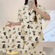 
Yipaila summer pajamas women's three-piece cardigan short-sleeved milk silk spring and summer thin cute cartoon home clothing set WZL-1478# cute puppy M[suggested 80-100Jin[Jin equals 0.5 kg]]