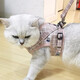 Kangbeini Cat Traction Rope Cat Rope Anti-Escape Cat Rope Harness Vest Style Adult Kitten Out Cat Chain Cat Supplies Pink Plaid Style S 4-8Jin Jin equals 0.5kg for cats