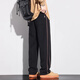 GPEJ plus velvet thickened men's pants autumn and winter side stripes black casual pants men's wide-leg straight-leg waist pants trousers winter 831 brown plus velvet XL