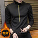 T-shirt à manches longues simplifiés pour hommes à manches longues pour hommes et chemises de base pour hommes épaissis de la chemise de base pour hommes épaissis pour hommes, Black 6623 Small M / 85-100Jin [Jin est égal à 0,5 kg]
