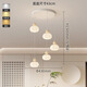 Laiqi Restaurant Chandelier Warm Cream Style Pumpkin Chandelier 2025 New Modern Simple Staircase Study Dining Room Chandelier CX689 Sand White + Beige 5-head Disc + 43CM + 35W Three-color Light-changing