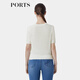 PORTS Women's Clothing Shopping Mall The same style as early autumn versatile soft focus beads printed knitted T-shirt LP9K719SKT021 Milk White XS