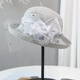 ROGOSKY CONTINADOR Sombrero de la marca Femenina de la marca Francesa y Summer Sol Gat Noble Gat Boat Flower Top de la flor Británica Big Big Mesh Flower Beige Cabeza de la cabeza 57 cm (con cuerda de mediación)
