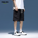
Foss Phil shorts men's summer workwear trendy brand casual ice silk mid-trousers loose sports five-point pants 9906 black 2XL