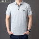 JEEP Jeep Short Sleeve T-shirt Men's Cotton Thin Loose Lapel Fashion Casual Loose Solid Color T-shirt Men's Clothing 1283 Blue L