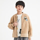 Annil (Annil) children's jacket for boys' jacket for winter medium and large children's teddy fleece baseball uniform thick top Oat card 130cm