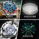 European Pinke Swiss Certified Brand Watch Men's Water Ghost Mechanical Watch Vollautomatisch leuchtend wasserdichte Herrenuhr Multifunktions Uhr OUPKE-3271-Stahlgürtel Blue Herren's Watch