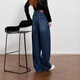Sancai 2025 winter new one-piece velvet brushed waist jeans casual loose sickle pants trousers M