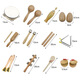 Xingbeixiang Kindergarten Orff Percusión Instrumento Libro de texto Conjunto de registros de enseñanza Ayudas Patriz de altavoces Hammer Tambourine Triángulo Doble Tamburina de hierro Log de madera Color de madera 6 pulgadas/diámetro 15 cm