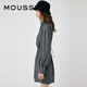 moussy 新品休闲通勤风捏褶抽绳收腰连衣裙010GA230-6630 021浅黑色 S 00001