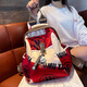 CKSY Trendy Rucksack für Frauen 2025 Neues Rucksack Mode Casual Reisetasche Nationale trendige Frauen große Kapazität CK-683 Beige und Rot