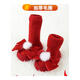 Midur Autumn et hiver bébé fille de protection des pieds de protection des chaussures épaissies de bébé chaude chaussures de bébé arc princesse avec de grosses chaussures de tout-petit de semelle douce rouge (chaussures de chaussettes rouges) 12 m de longueur intérieure 12cm recommandés pour juin-décembre