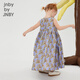
jnby by JNBY Jiangnan cloth children's clothing sleeveless dress summer cute pattern casual mid-length skirt girls 1N5G12350 599 purple color mixed colors 160 cm