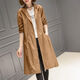 
FSHE2025 new spring and autumn Korean mid-length over-knee thin windbreaker jacket for women loose and slim with lining jacket Red high-quality A 2XL