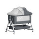 
ZUHITON crib with diaper table splicing large bed multi-function sleeping artifact portable newborn cradle bed baby bed gray + mattress + storage basket