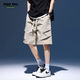 
Foss Phil shorts men's summer workwear trendy casual ice silk mid-pants loose sports five-point pants 9906 khaki 2XL