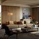 Charmantes Master-Licht Luxusleder-Sofa Wohnzimmer 2024 Neues minimalistisch funktionelles Sofa Elektrisches Rückenlehre Luxushaus Full House High-End-Anpassung Ecke 4.39m Modul 1421 V-Klasse Full Leder funktionales Sofa Titanium Schwarz