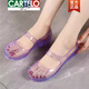 卡帝乐鳄鱼（CARTELO）高档洞洞透明水晶包头女夏仙女凉鞋坡跟外出单鞋防滑妈妈时尚休闲 白色 标准码 36