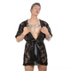 Boys Men's Sexy Nightgown Super Sexy Lace Transparent Thong Bathrobe Lounge Suit XXL Black